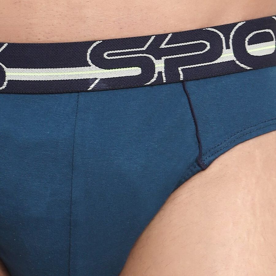 Men's Cotton Brief, Teal Blue, large image number null